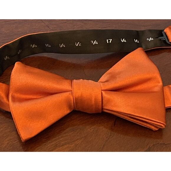 Madison Orange 100% Polyester Pre Tied Men’s BowTie Made In China - Picture 1 of 5